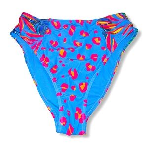 Tabitha Brown Multicolor Tropical Cheetah Print High Waisted Bikini Bottoms